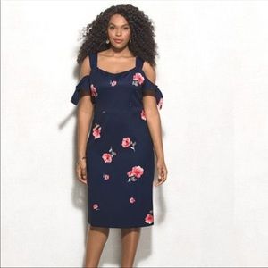 Beyond Ashley Graham Blue Red Floral Dress 16W